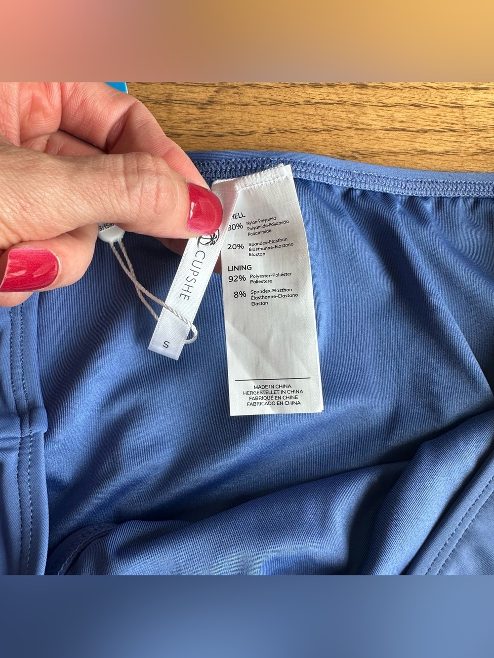 NWT Cupshe Ruched Drawstring Cutout Bikini & Mid Rise Set Size Small Blue - Picture 6 of 9